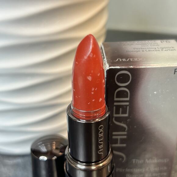 NIB Shiseido The Makeup Perfecting Lipstick P6 ROUGE AMBITION 4g HTF - Picture 2 of 9